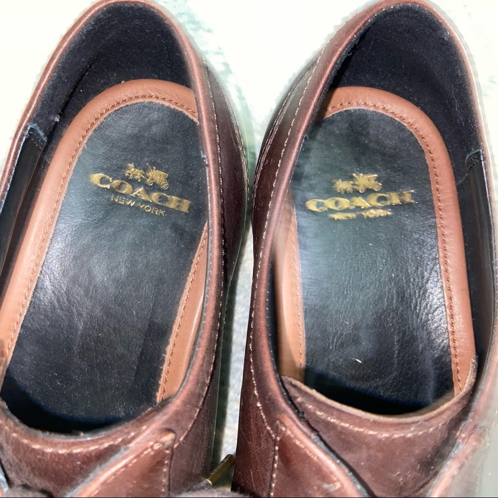 Men’s Coach Andrew Brown Leather Derby Dress Shoe - Picture 3 of 10